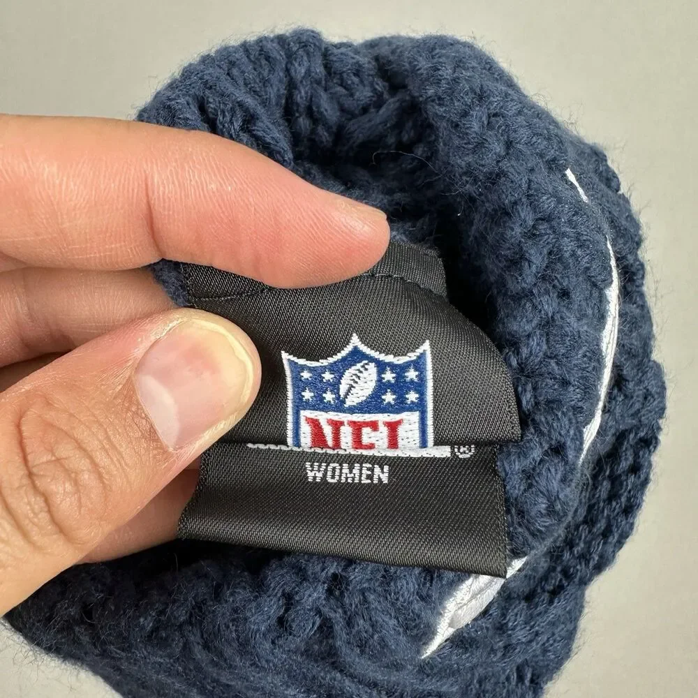 Seattle Seahawks Hat Beanie Womens Blue NFL Football Knit Pom Cuffed New Era